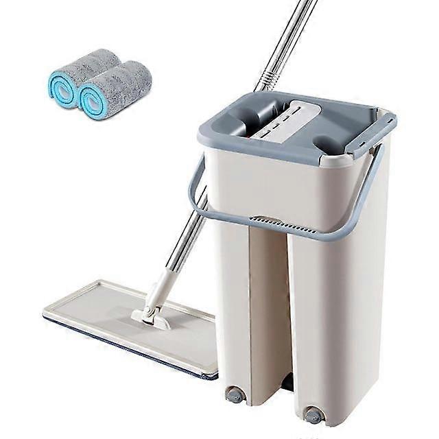 Flat Squeeze Mop Bucket Hand Free Wringing Stainless Steel Mop Self Wet And Dry Cleaning Microfiber Mop Floor Cleaning System