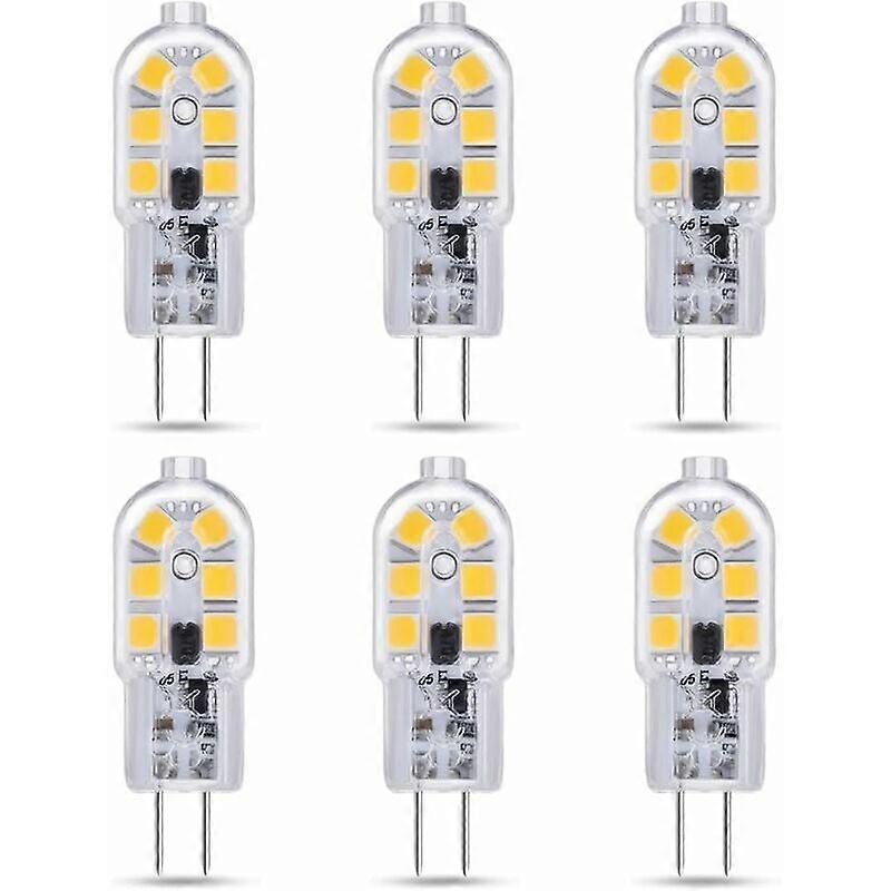 G4 LED Bulb 2W 12V AC/DC, 6000K Cool White, 6-Pack, Non-Dimmable