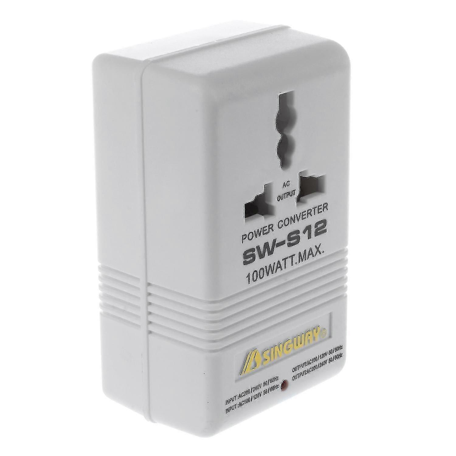 100w 110v / 120v ila 220v / 240v Kademeli yukarı ve aşağı Voltaj Dönüştürücü Trafo Seyahat Beyaz