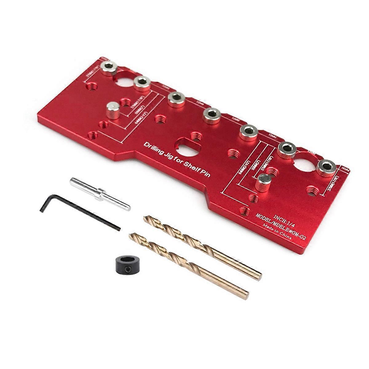 Shelf Pin Jig 32mm Spacing Aluminum Alloy Shelf Pin Drilling Guide Precise Straight Hole Cabinet Mounting Template