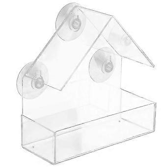 Acryl Transparentes Vogelhaus Vogelhäuschen Fenster Sichtschale Haustier Wasserfütterung Saugnapf Halterung Bi