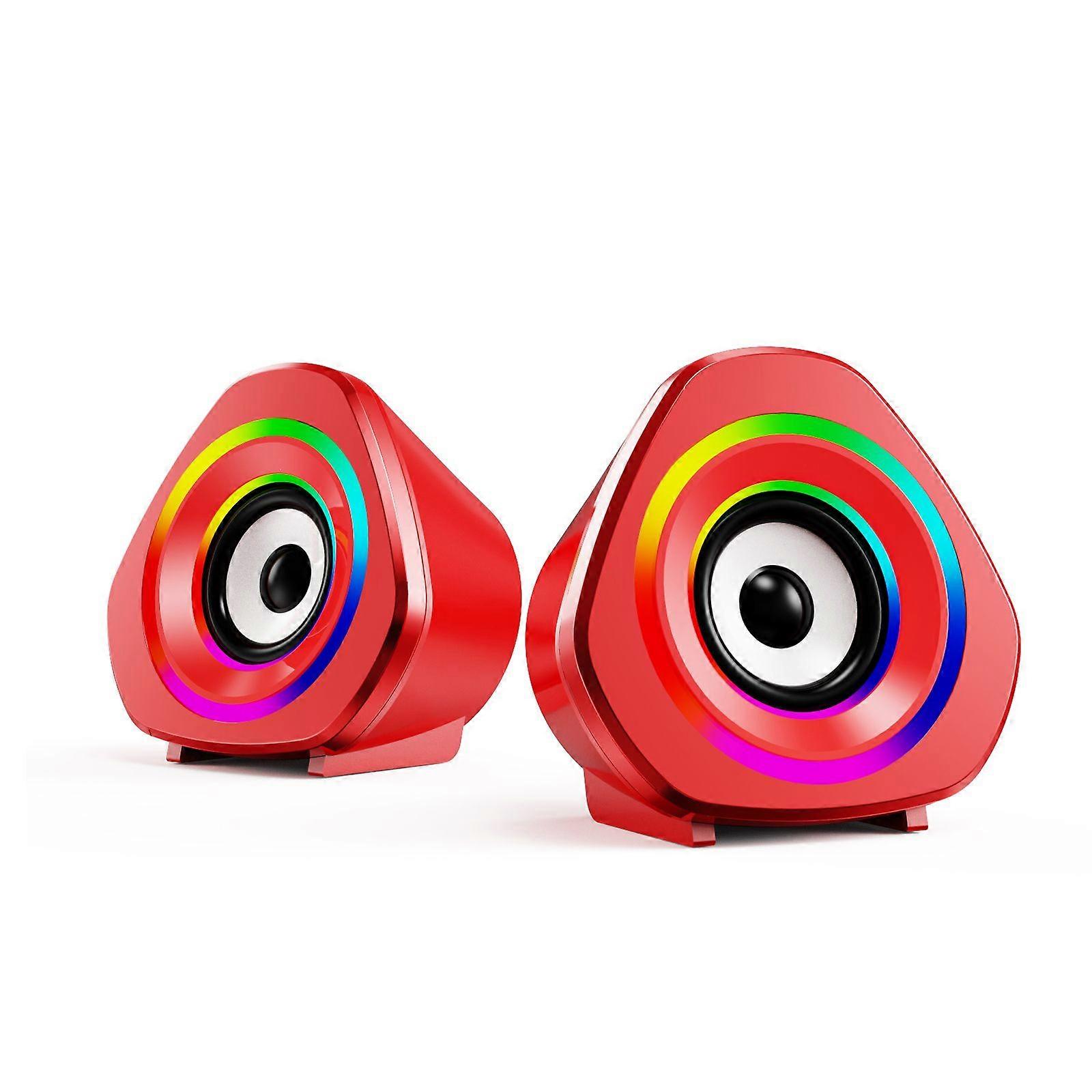 SADA Home Speaker Set Desktop PC Computer Speakers 3.5mm Wired Laptop Speakers USB Powered Sound Box with RGB Atmospheric Lights