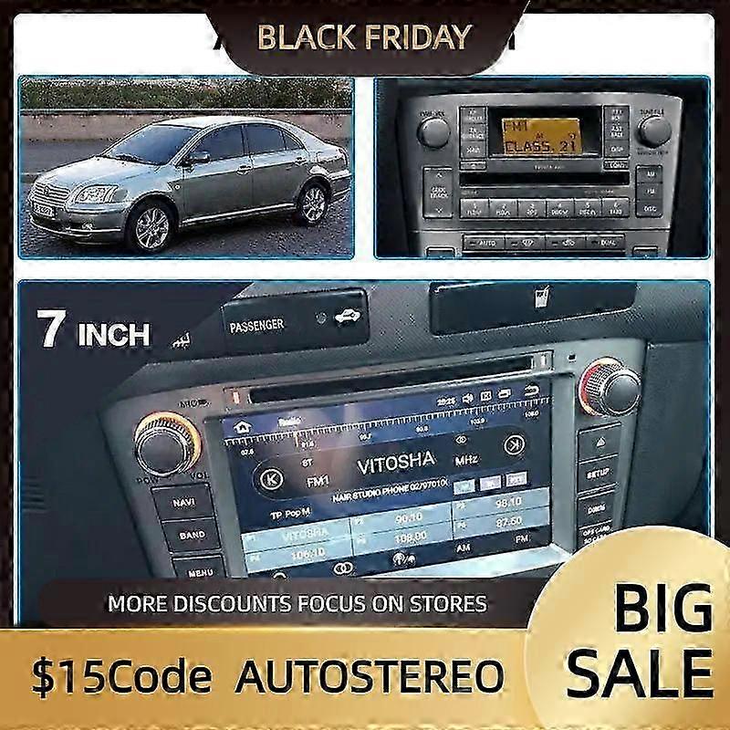 Android 13.0 DSP 8+128 Car DVD Player For Toyota Avensis 2002-2008 T250 GPS Navigation multimedia radio tape recorder head unit