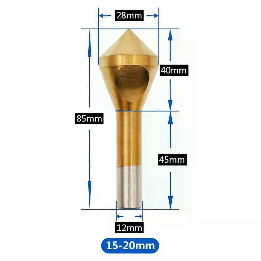 1Pc Titanium-Plated Coated Countersink Drill Bit Deburring Drill Taper Hole Cutter Countersunk Head Chamfering Tools 2-20