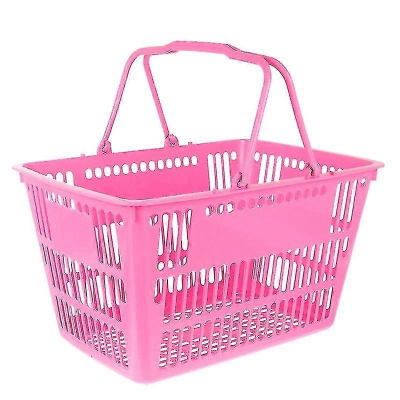 商场购物篮 商品储物篮 塑料篮带把手[hsss]