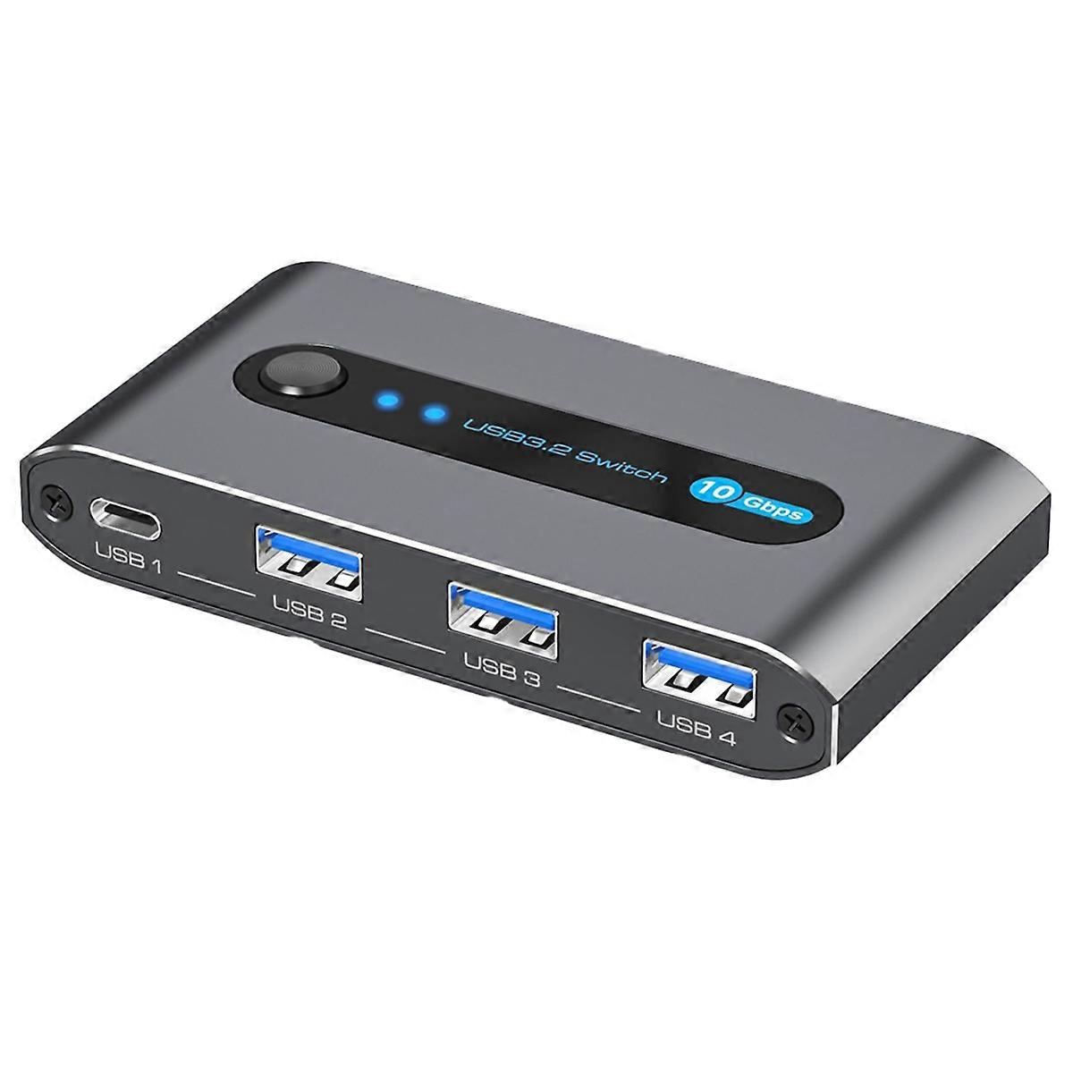 10Gbps USB 3.2 Switch USB C Switch,4 Port USB Switcher for PC Laptop Share Keyboard Mouse Supports