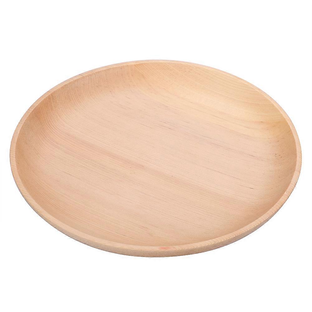 Small Round Wood Serving Tray For Tea And Coffee Bread Plate For Dining And Kitchen