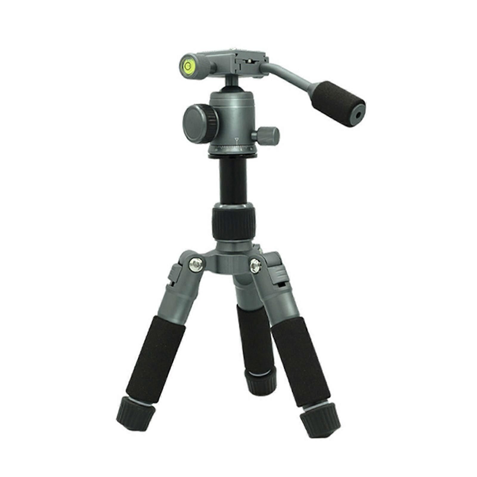 Desktop Tripod 20Inch Mini Size with 360 Degree Rotation Head Supports Up to 11lbs for Travel DSLR Cameras and Phones titanium color