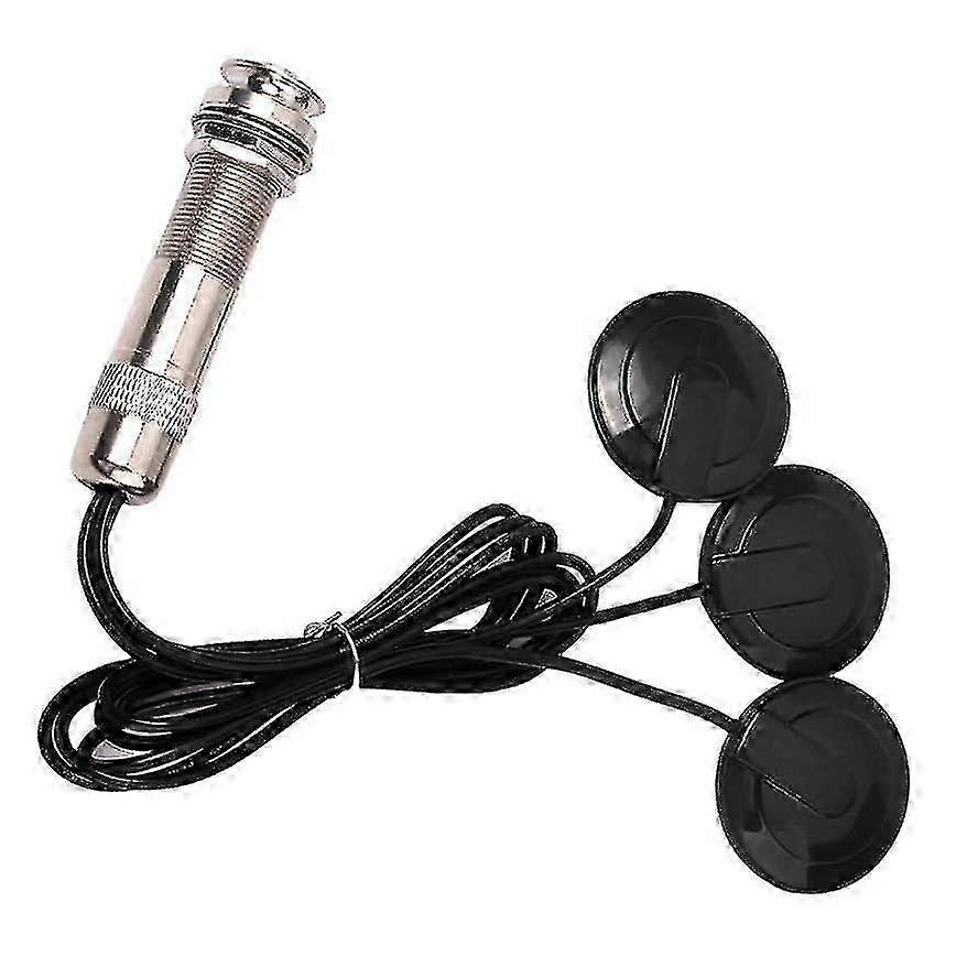 Akustisk gitarr pickup system med 3 Piezo givare, 6,35 mm Jack (svart)