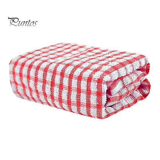 5 Pcs Cleaning Towels Non-Scratch Highly Absorbent Cotton Dishcloths Plaid Print Reusable Home Restaurant Hotel Dish Rag Hands And Face Quick-Drying
