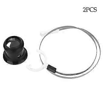 2pcs Watch Repair Eye Loupe Magnifier with Clamping Ring Watch Repairing Tool