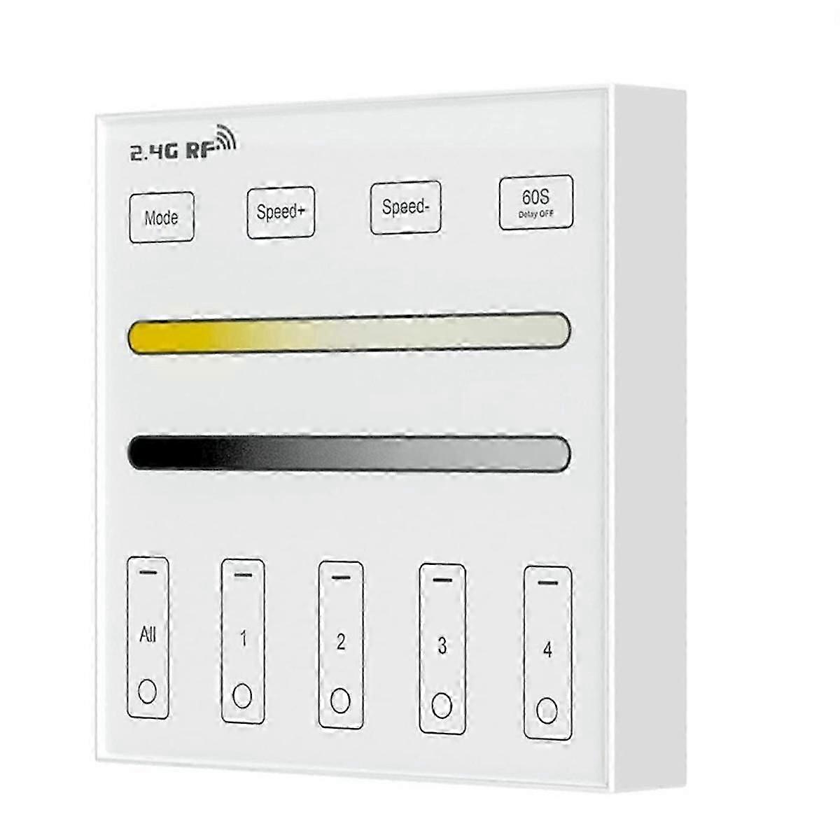 2.4G RF 4 Zone 86 Panel / CCT Smart LED Controller Double Colore Temperature Touch Controller pour LED L