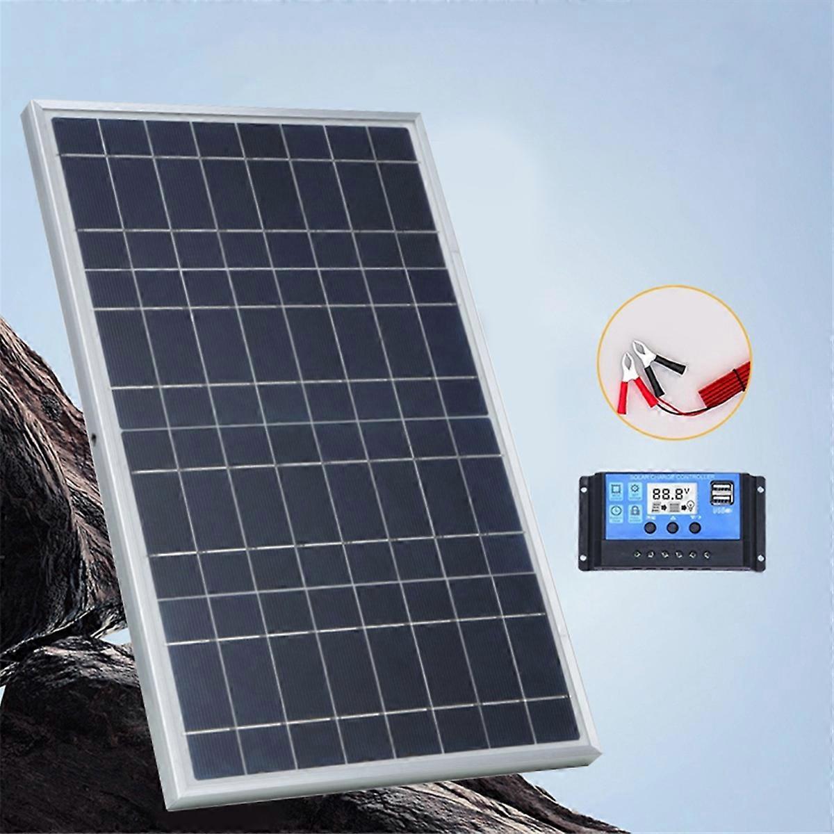 12V Solar Panel Kit Complete 30W Power Solar Cell Generator for Home