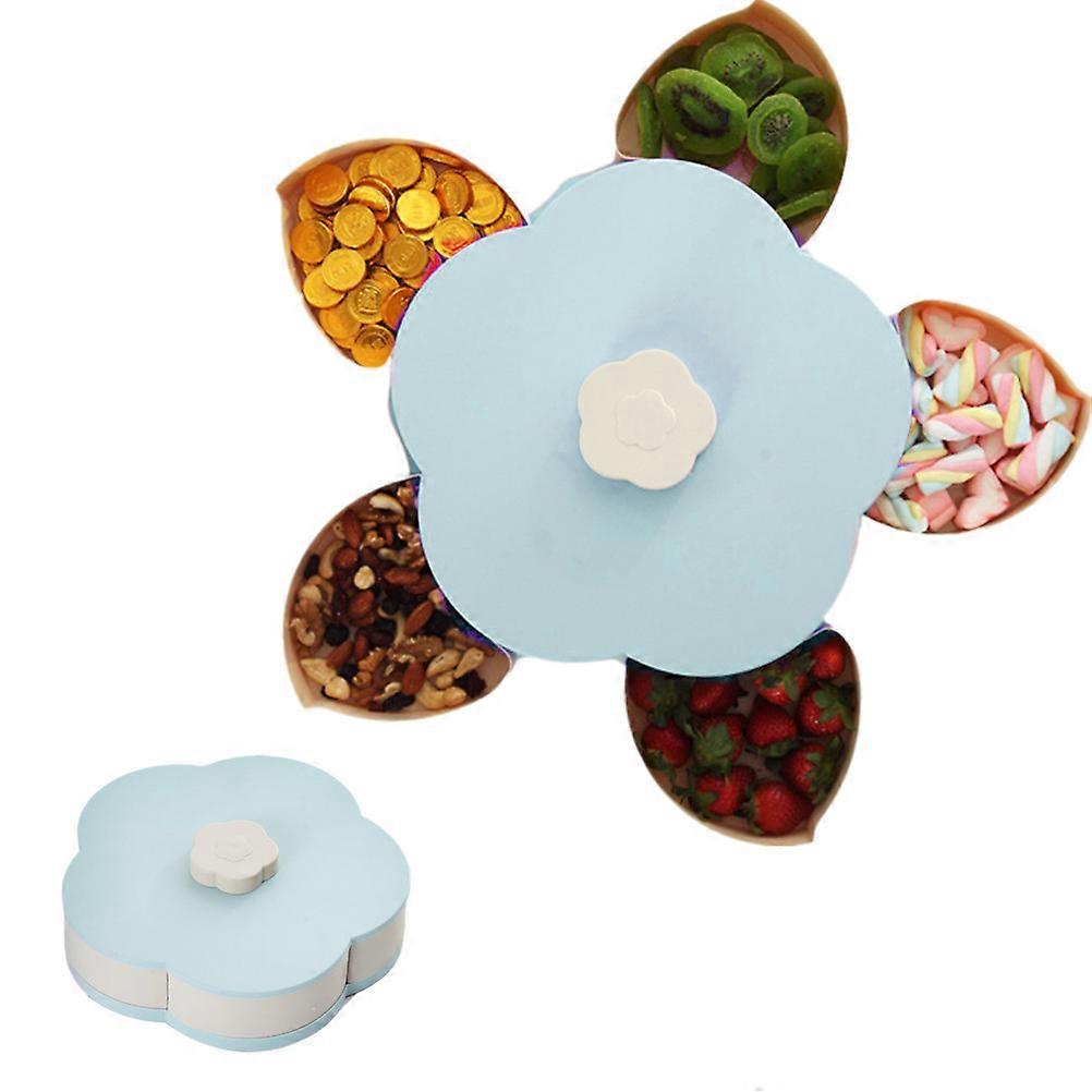 Single Double Decker Petal Shaped Candy Nuts Small Snack Storage Tray Innovative Rotating Dried Fruit Plate