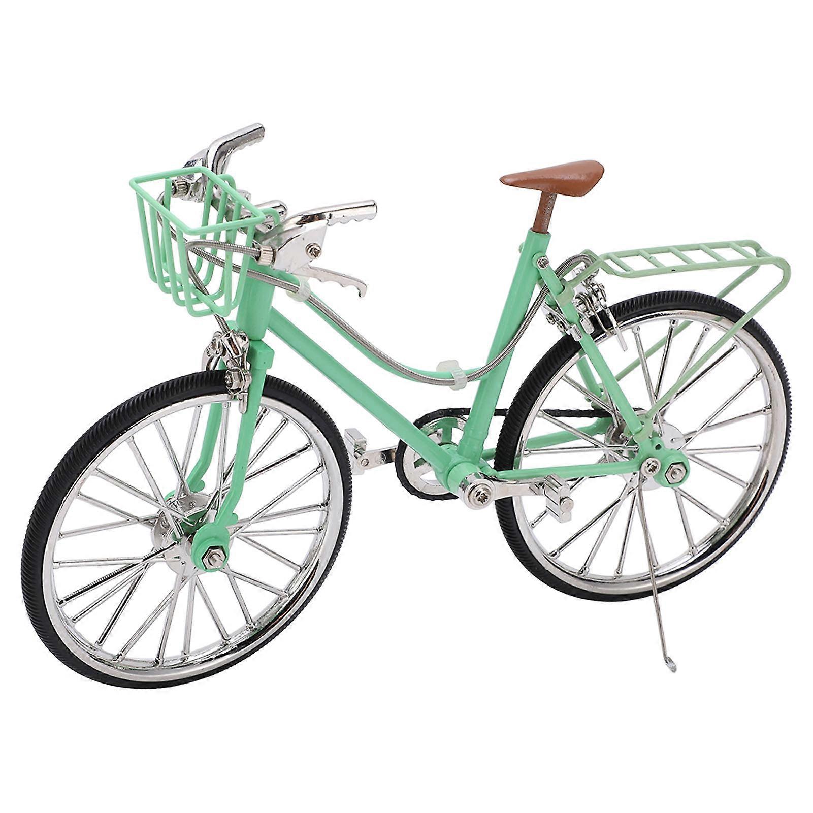 Mini Model Simulation Based Design Durable Alloy Light Green Eye Catching Great Decor Bicycle Toy