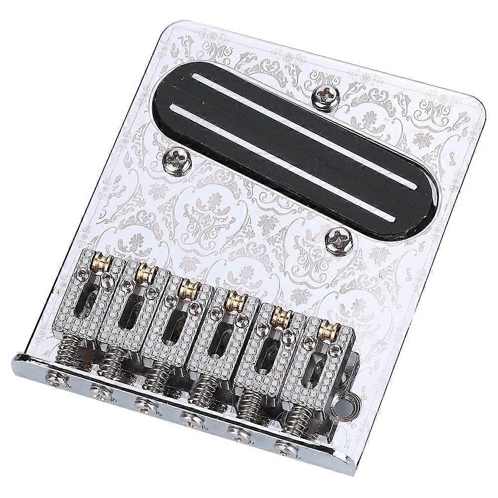 Silver TL Guitar Bridge with Dual Rail Pickup & Adjustable Saddle