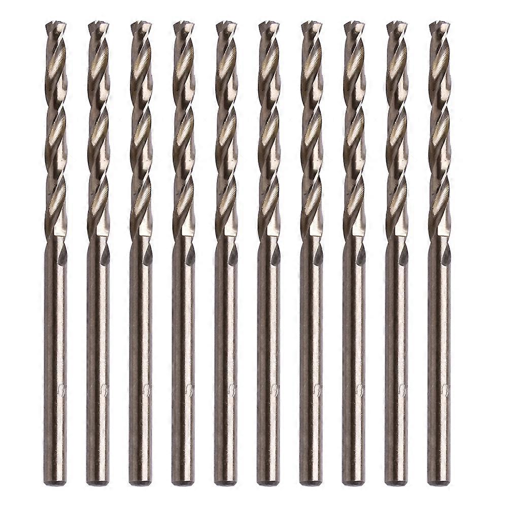 HSS Titanium Coated Twist Drill Bits Set, 10x High Speed Steel Mini Drill Bits Compatible for Drilling Holes Nonferrous  Brown
