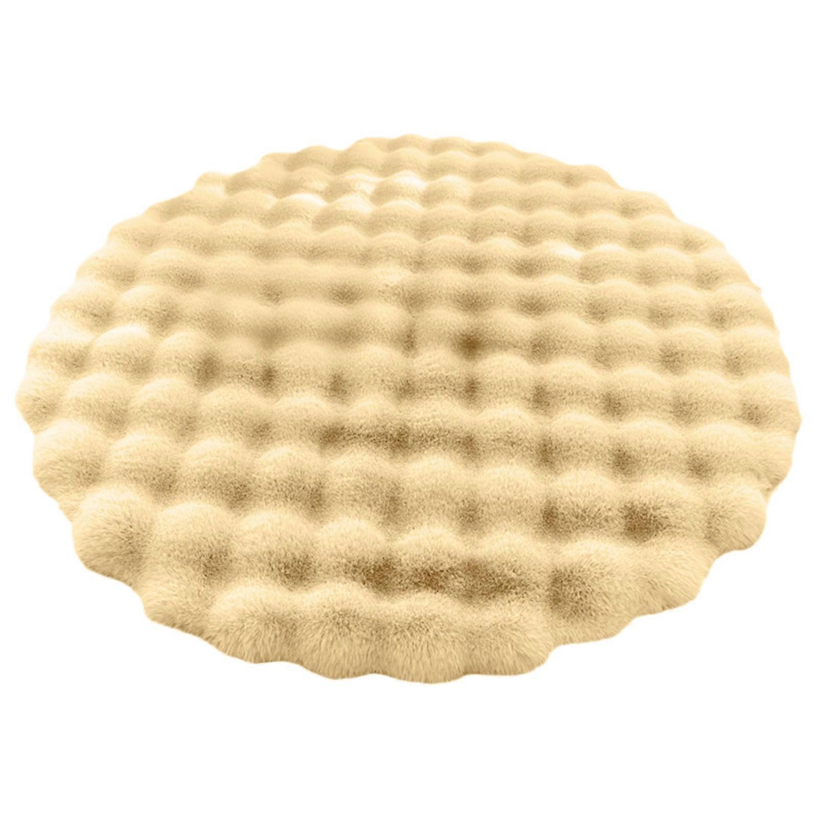 Top Hjem Picks Creme Vind Rundt Tæppe Sofa Rund Gulvmåtte Stue Tebord Fløjl 23.62x23.62 tommer