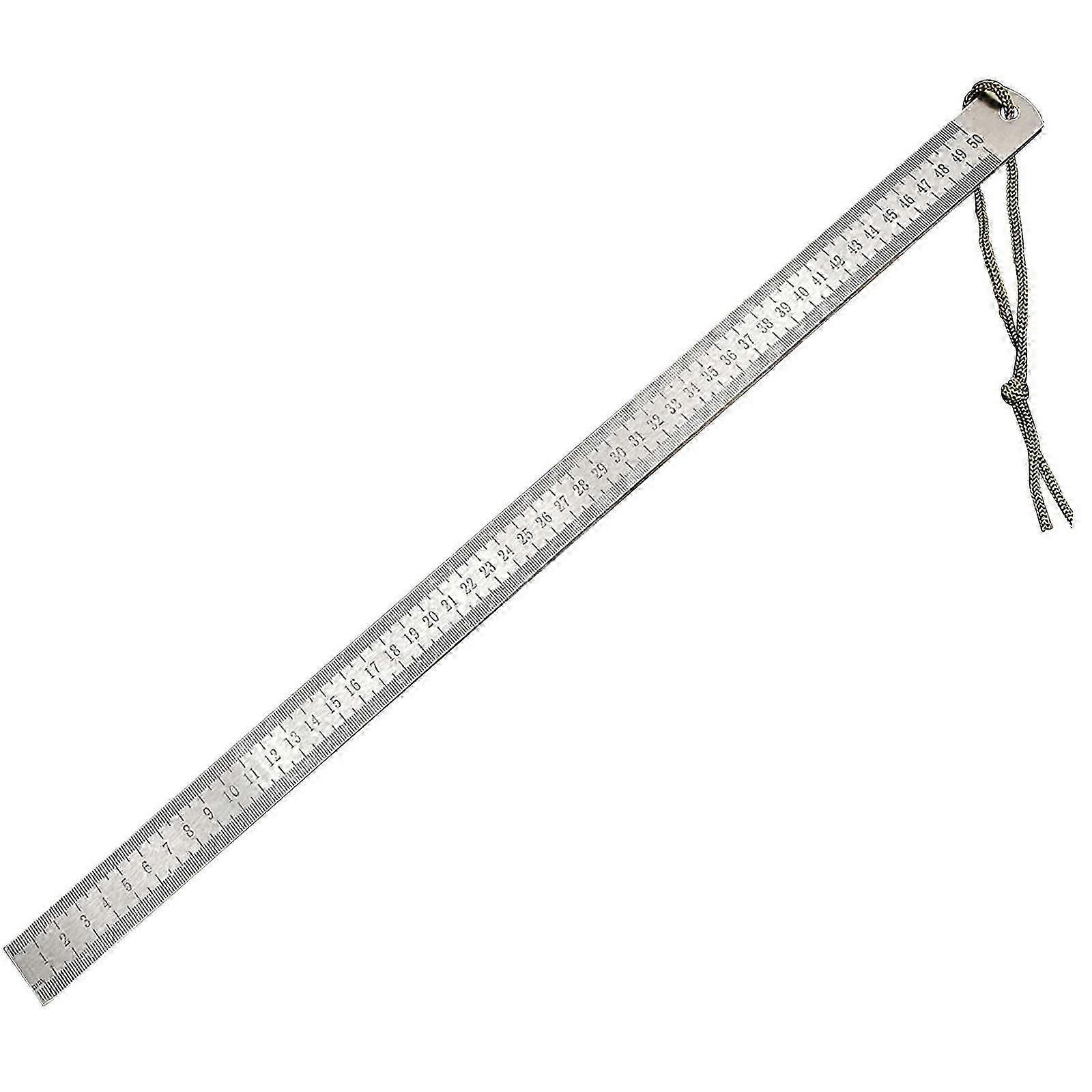 Stainless Steel Ruler Solid 50cm Scale Markings for Learning Mechanical Work