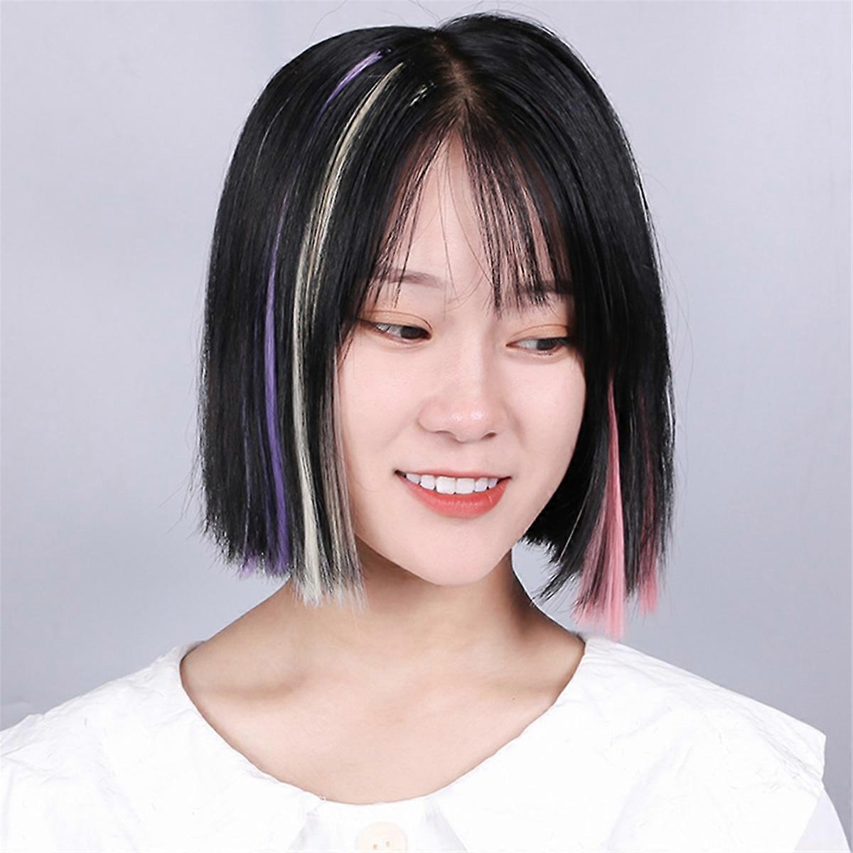 10 Pcs Highlighted Hair Extension for Hair False Hair Red 3.2x55cm