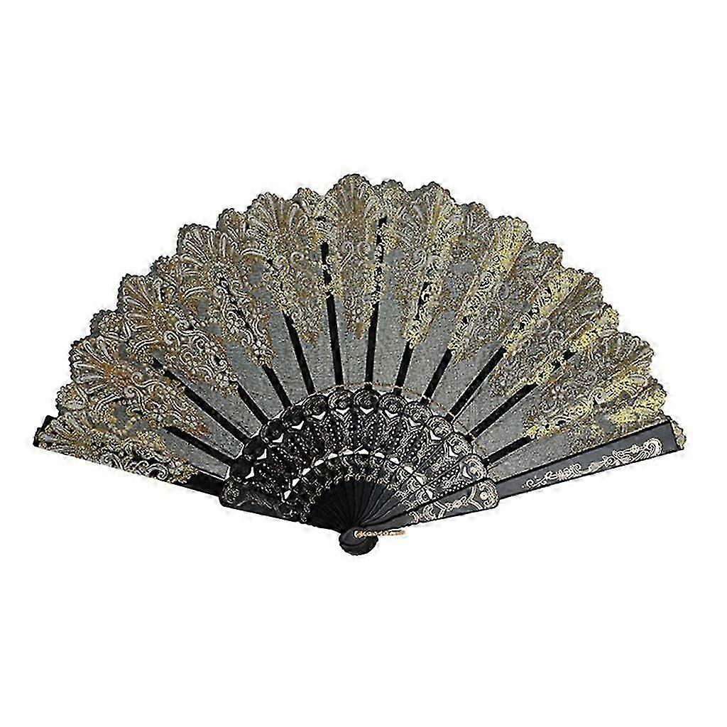 تطريز اسباني صيني قابل للطي حفلة زفاف محمولة باليد ، أبيض ، 23 سم