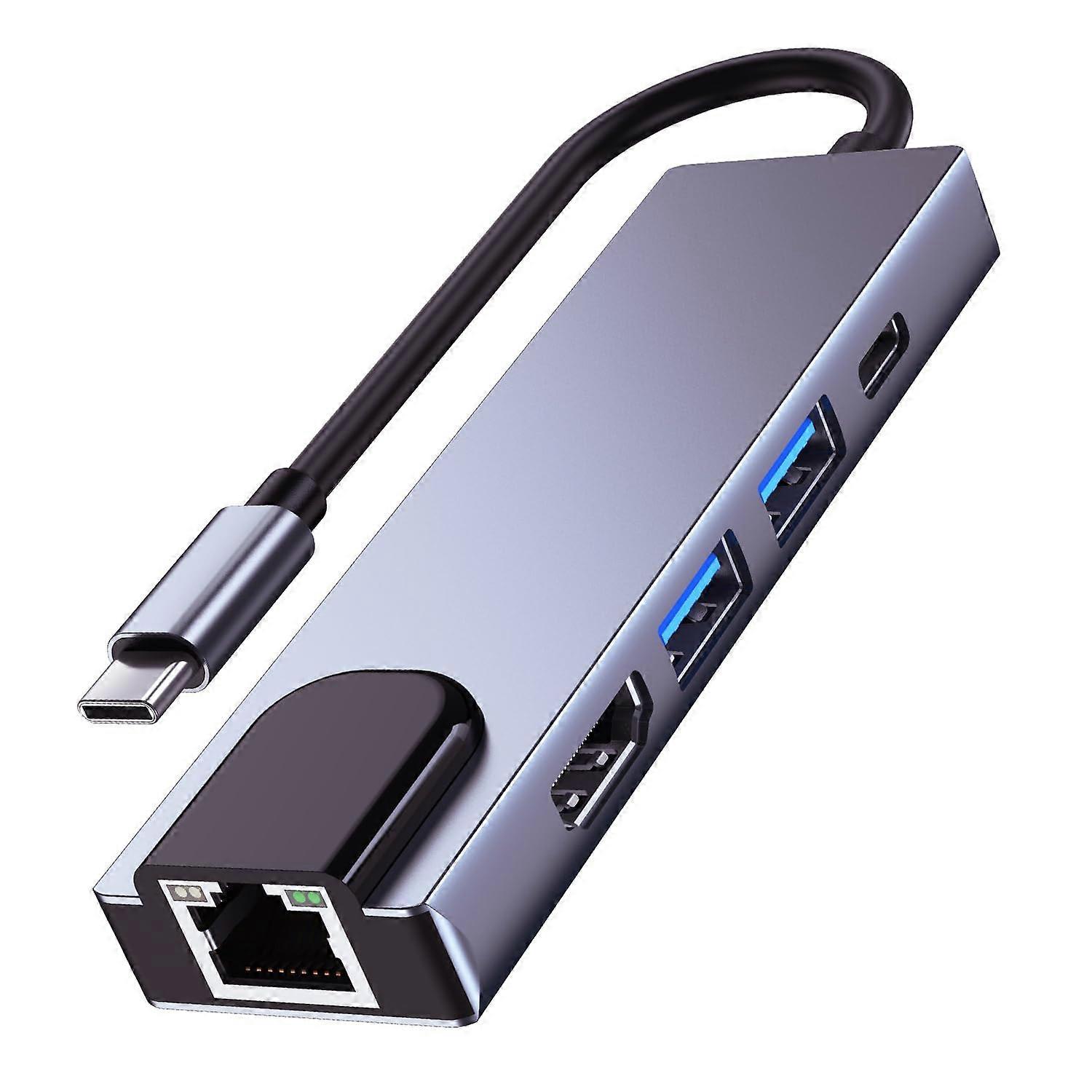 USB C Hub Multiport Adapter 5-in-1 Compatible with MacBook Pro/Air iPad Pro