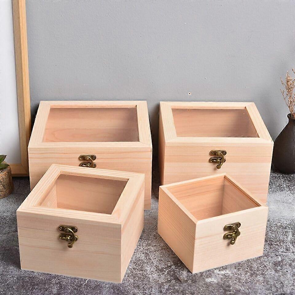Storage Box Chest Container Display Box Souvenir Pine