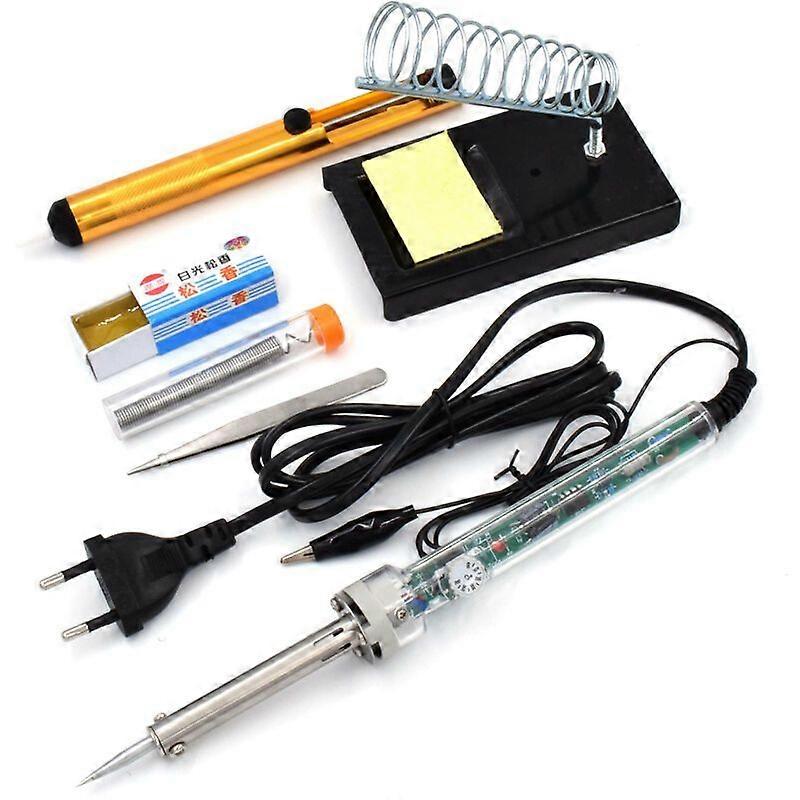 Adjustable Temperature Electronic Soldering Tool Set with Electric Soldering Iron (EU Plug 220V)