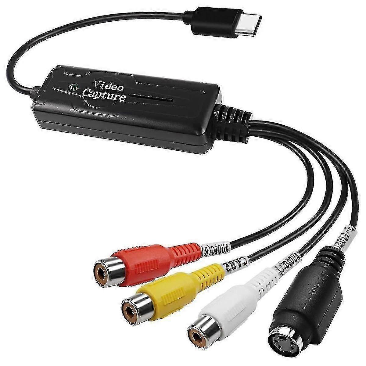 Rca Av To Usb C Converter Video Capture Card Adapter 1 Channel Av Ntsc Pal Video S Vidéo / composite