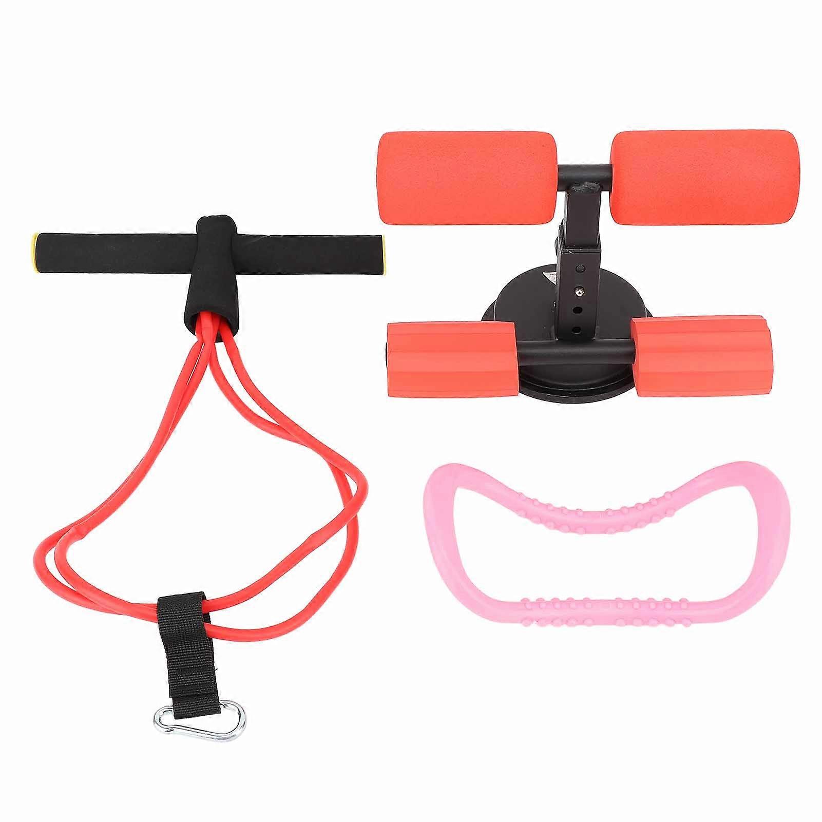 Sit Up Assistant Device Red Powerful Suction Cup Iron Foam Situp Bar for Abdominal Hip Back Exercise