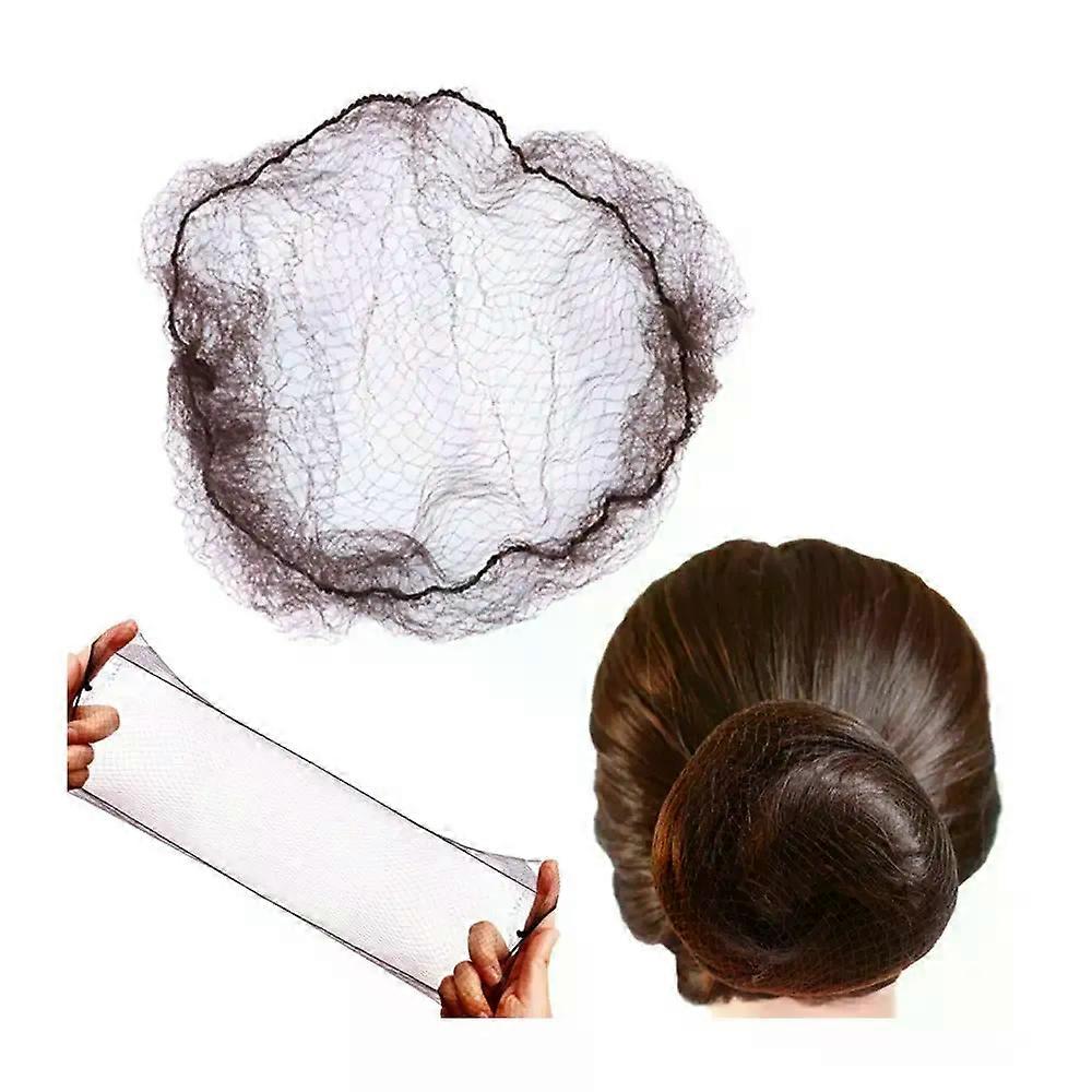 Hair Net 50 Pcs 24 Inches Hair Nets Elasticity Invisible Elastic Mesh for Food Service Ballet Bun Sleeping Women and Wig