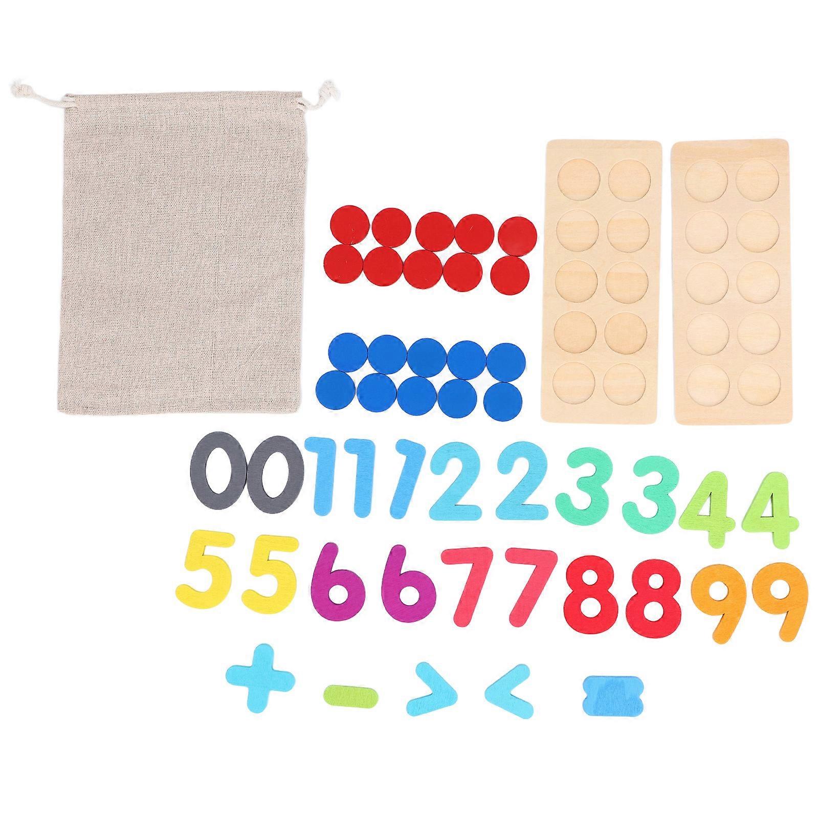 Ten Frames Board Counting Peg Multi Functional Wooden Addition Subtraction Math Peg for Home School
