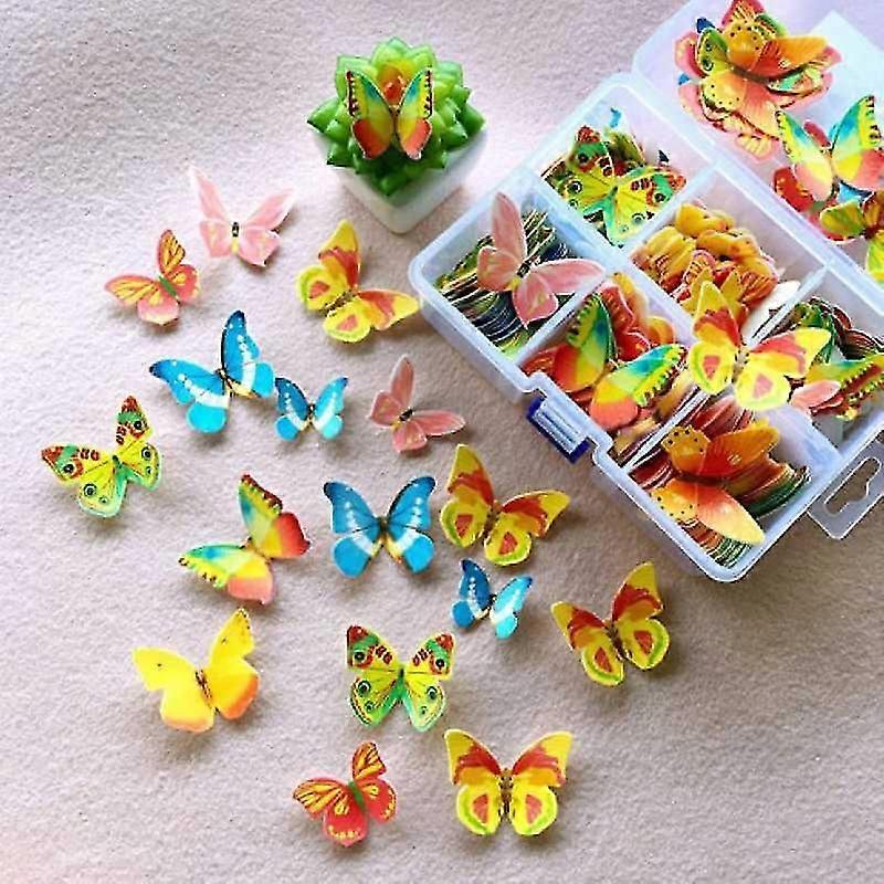 100τμχ Cupcake Toppers Τούρτα Πεταλούδα Διακόσμηση Γενέθλια Πάρτι Μικτού Μεγέθους Χρώμα