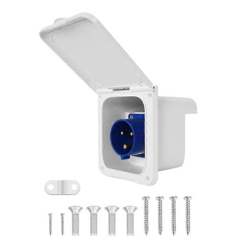 Mains Hook Up Inlet Socket Motorhome, Camper Flush Fitting 220V-250V16A