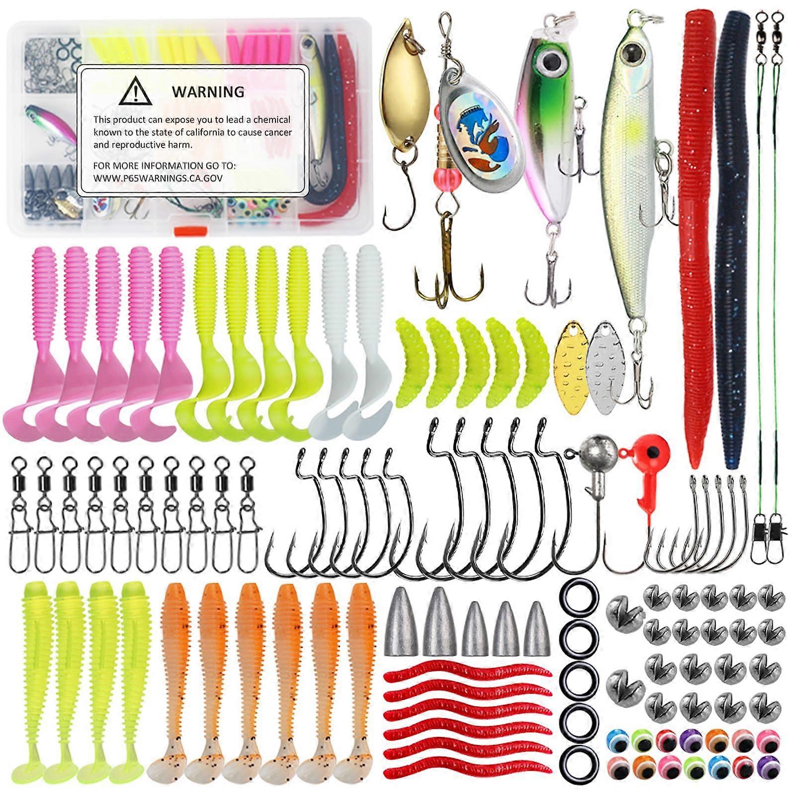 114Pcs Texas Rigs Making Kit with Fishing Leaders, Sinker Weights, Soft  Lures, Essential Tackle for Bass Fishing | Fruugo US