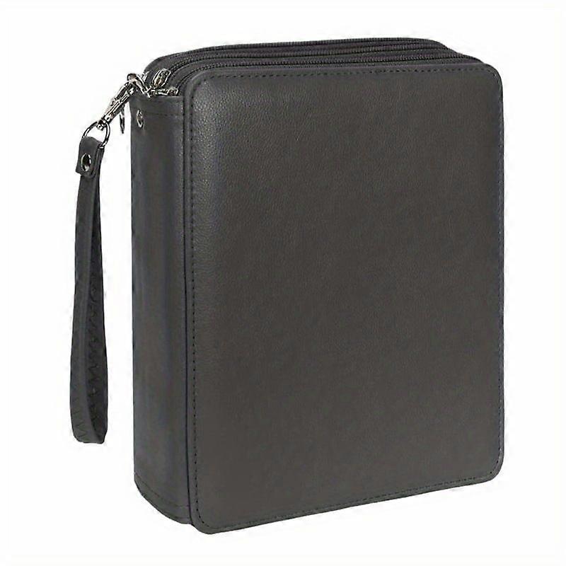 Portable Colored 120 Slots with Printing Pattern for Markers,Pencil Case for Artist Black