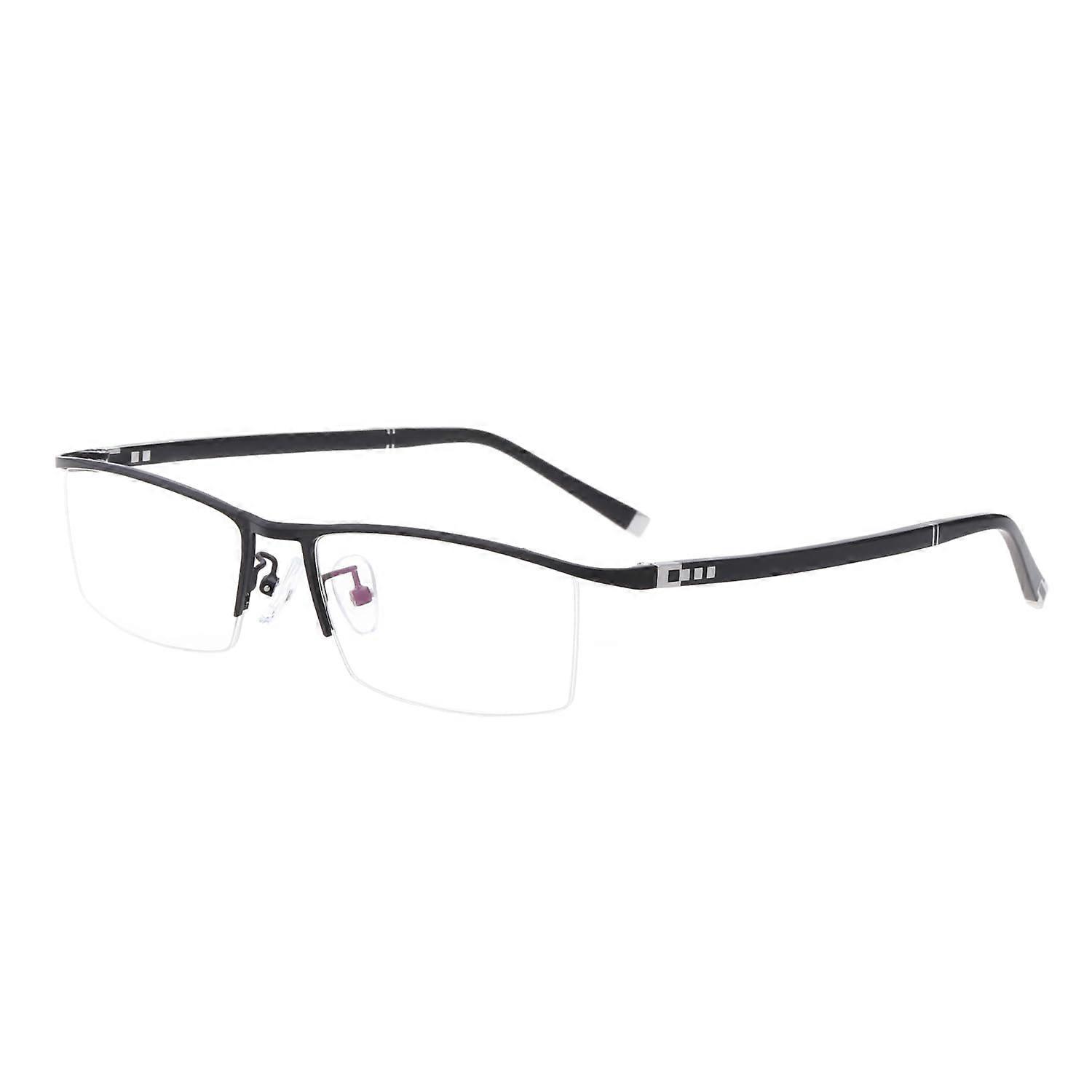 Men's Half Rim Metal Alloy Reading Glasses Polycarbonate UV420cut Blue Light Blocking Single Vision Computer Reader