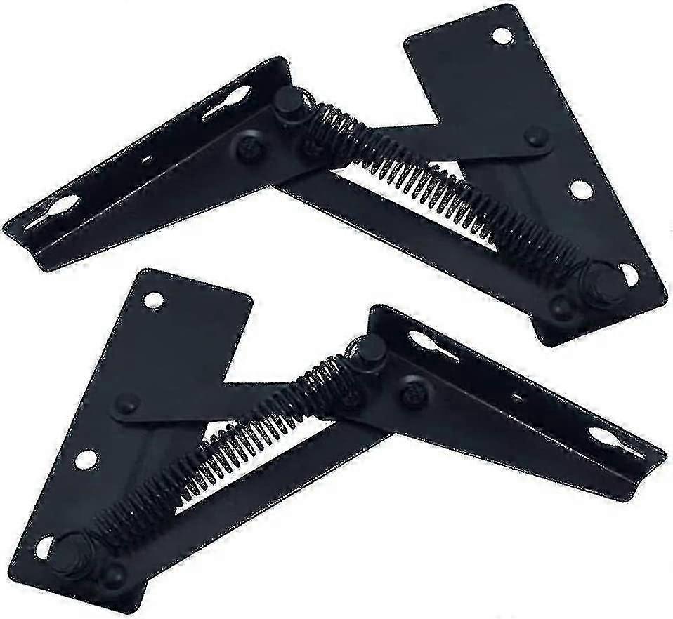 2pcs 80 Degree Foldable Lift Bracket, Black Spring Hinges Are Widely Used In Sofa Hinge Lifters, Furniture Storage Bracket Hinges-yky