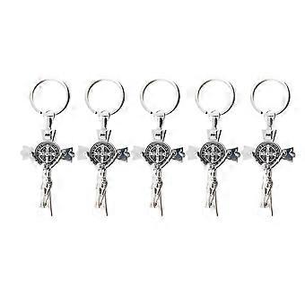 5stk Christian Cross Nøglering Jesus Cross Nøglering Kreativ Metal Nøglering