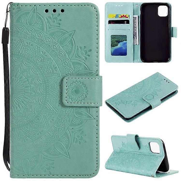 Imprint Mandala Pattern Wallet Stand Flip Leather Shell Compatible For iPhone 11 6.1 inch (2019)