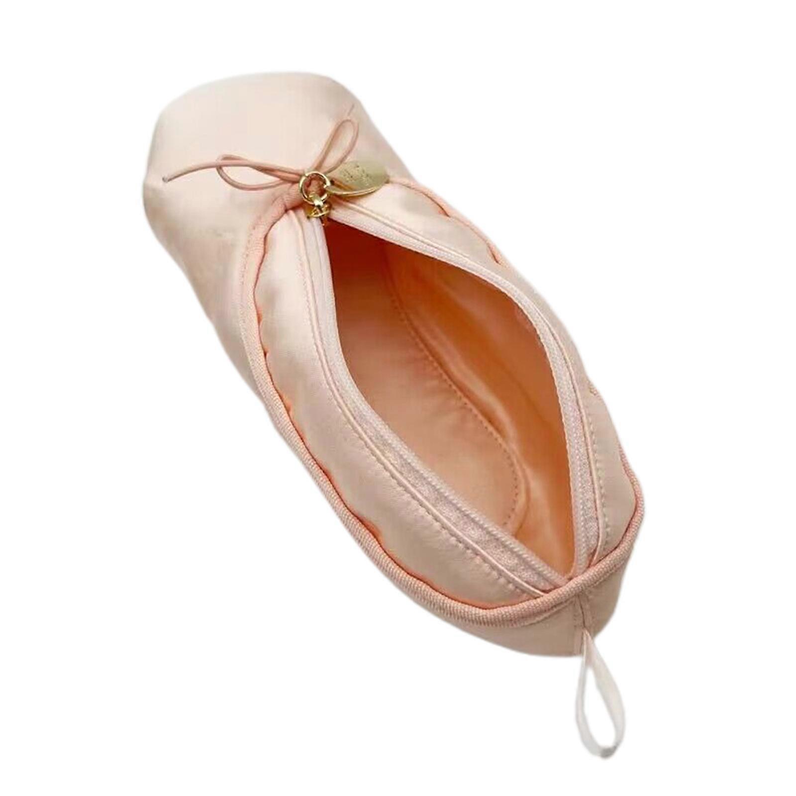 Ballet Shoe Makeup Bag and Pencil Case Fabric Texture Suitable for Students and Dance Lovers with Large Capacity Storage