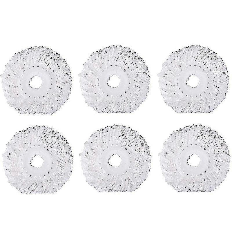 6pcs 360 Replacement Head, Round Shape Microfiber Standard Size Refill For Hurricane Mopnado