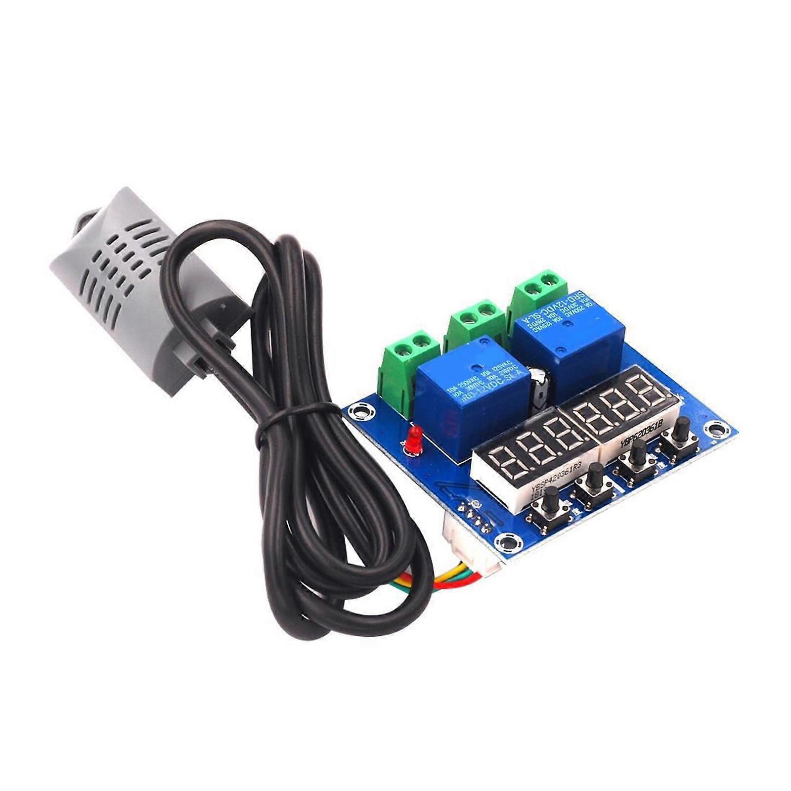 DC12V Thermostat Module High Precision Digital Display Thermometer Hygrometer Control Board with Indicator Light