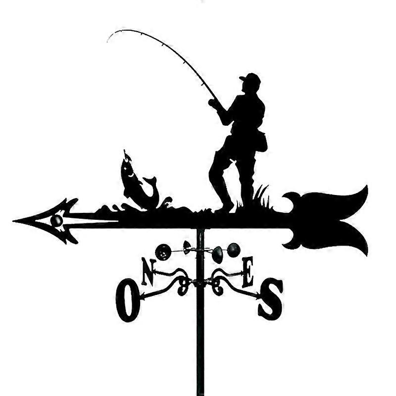 Tier ornamentweather vane, garden pole metalweather vane wind direction kit,E,35X50CM