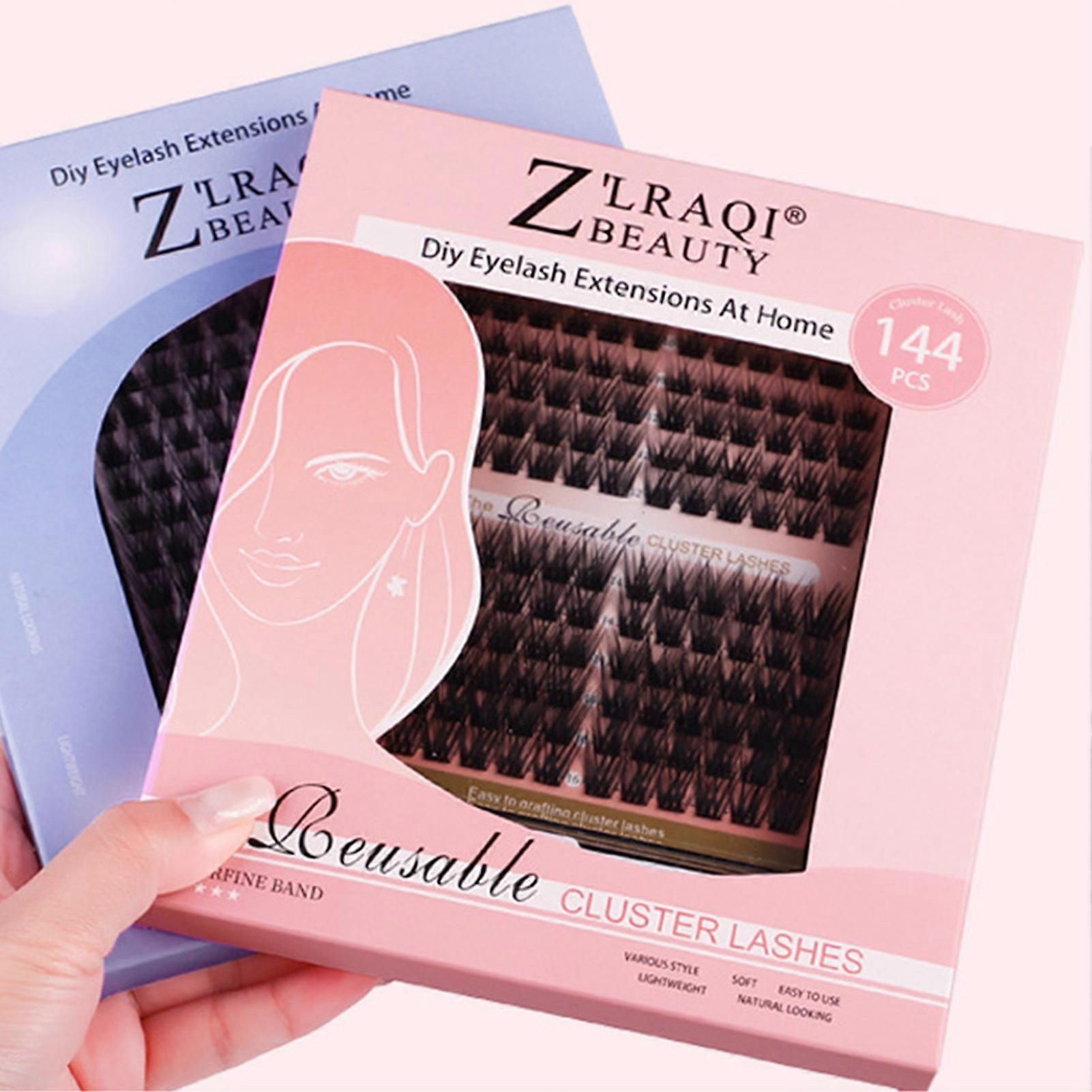 Individual False Eyelashes Set 144 Clusters 10-16mm Black Kit