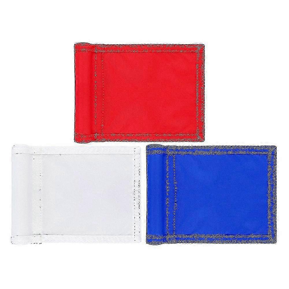 3pcs Solid Golf Flags with Tube Inserted, Waterproof Putting Golf Flags Suitable for Golf Enthusiasts, 8 X 6 In