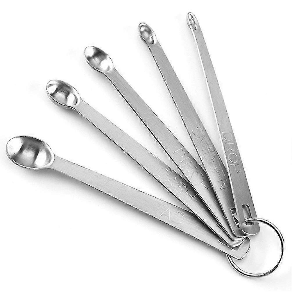 5 Piece Stainless Steel Mini Measuring Spoons Set for Baking and Cooking Applications