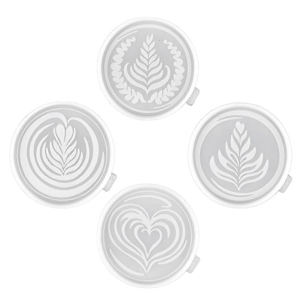 4pcs DIY Resin Epoxy Coaster Molds, Round Silicone Cup Mat Making Molds, Easy to Clean Reusable for Unique Crafts, Compatible with Resin Casting