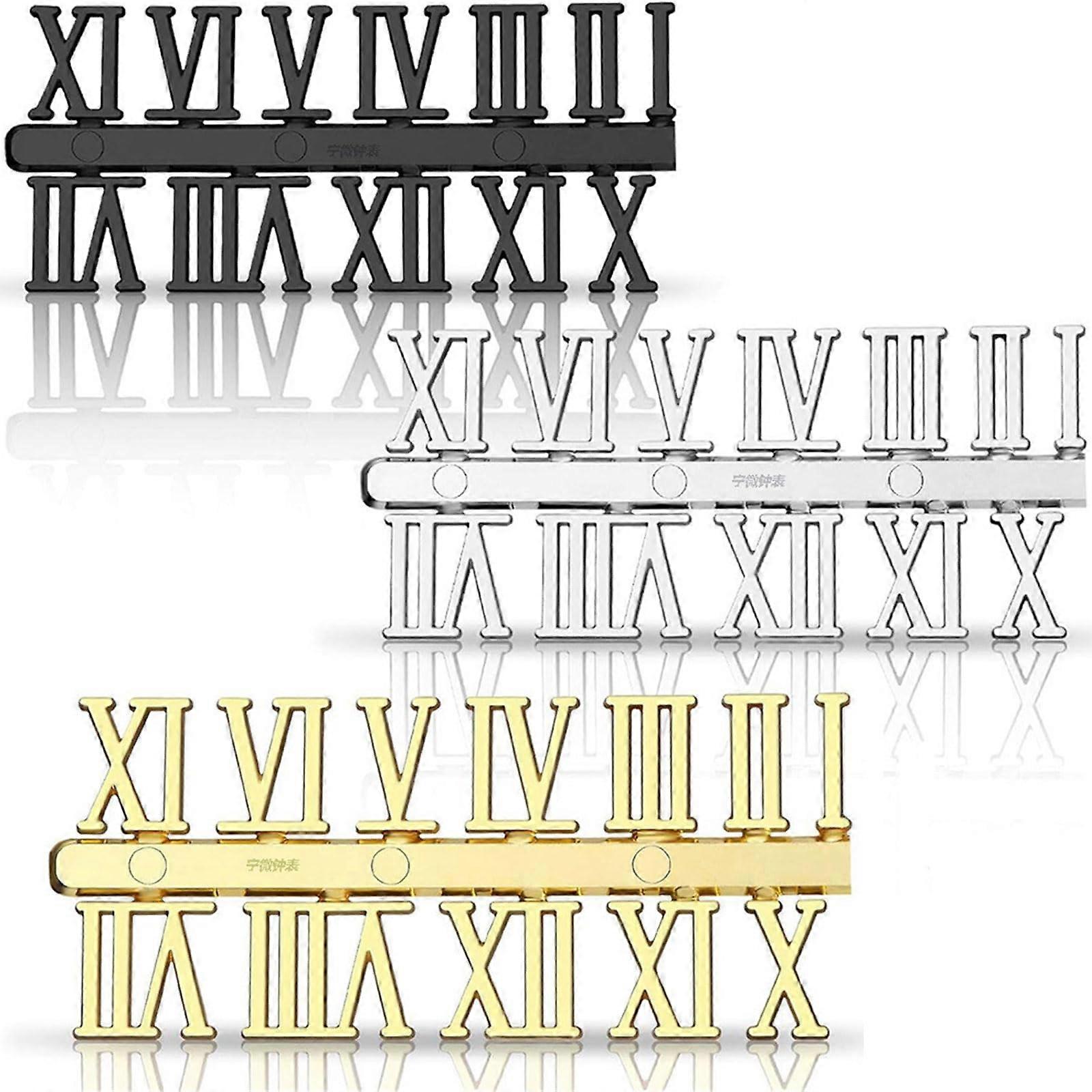 Creative clock number set made of metal, replacement numbers in Arabic or Roman styles, clock replacement accessory set 1
