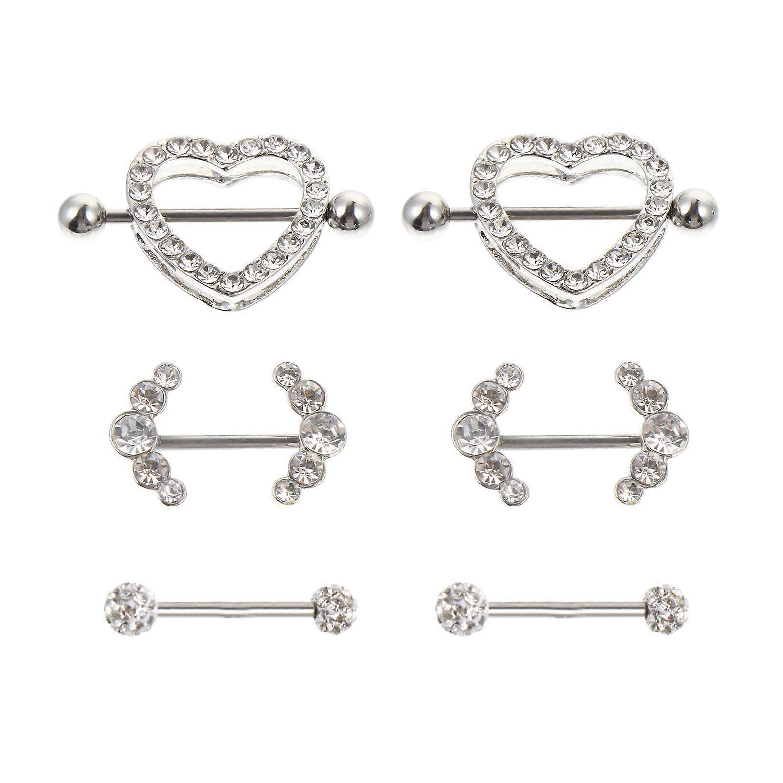Stainless Steel Piercing Jewelry Nipples Barbell Ring Body Piercing High Polished Smooth Surface 3Pairs